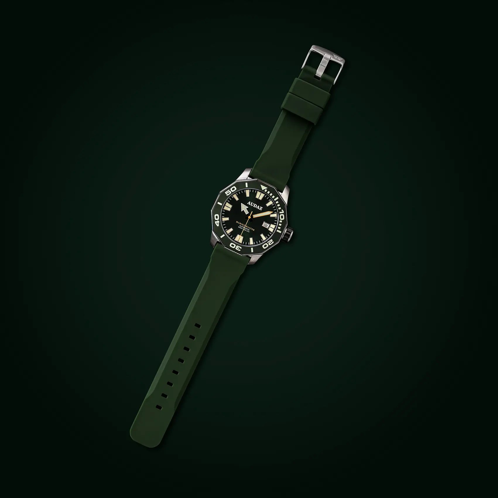 Audaz Marine Master Green Rubber Strap