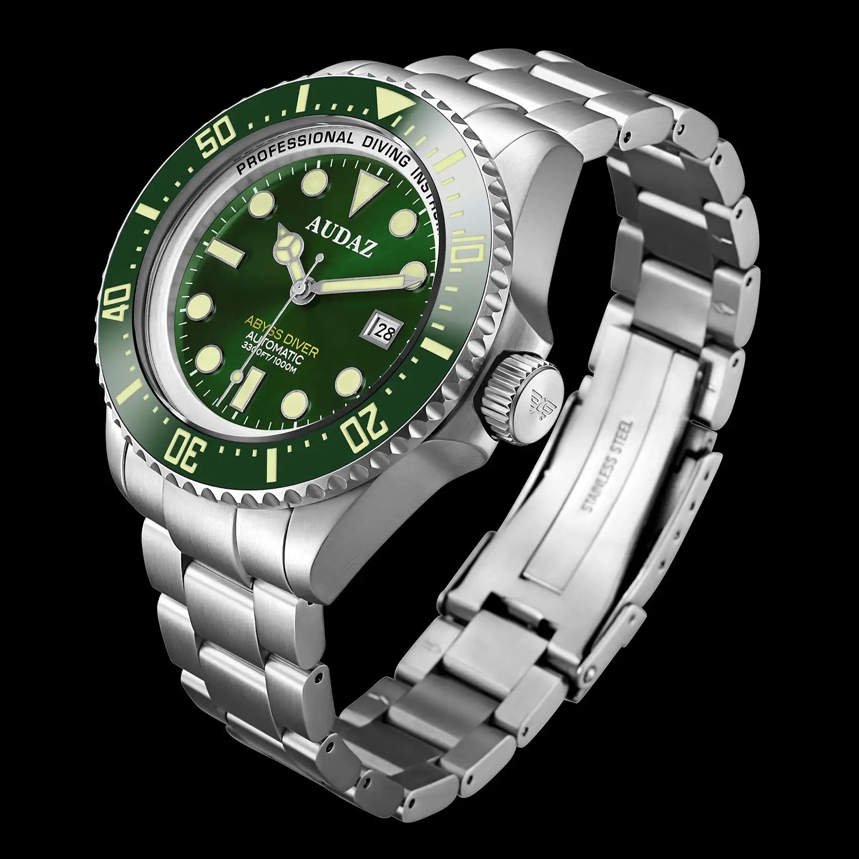 Audaz ABYSS DIVER green sunray dial