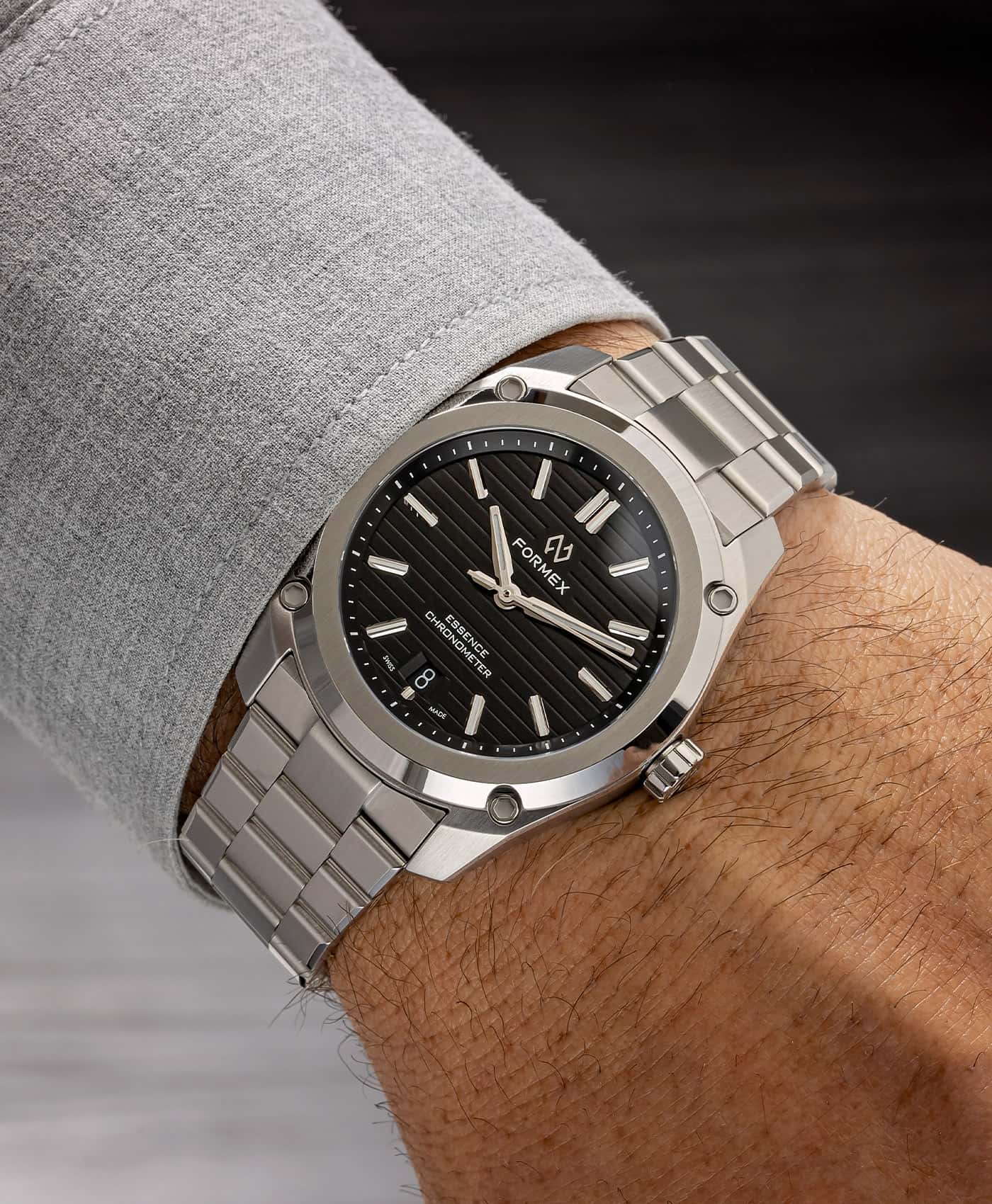 Formex - Essence FortyThree - Automatic Chronometer Black dial - wrist shot-min