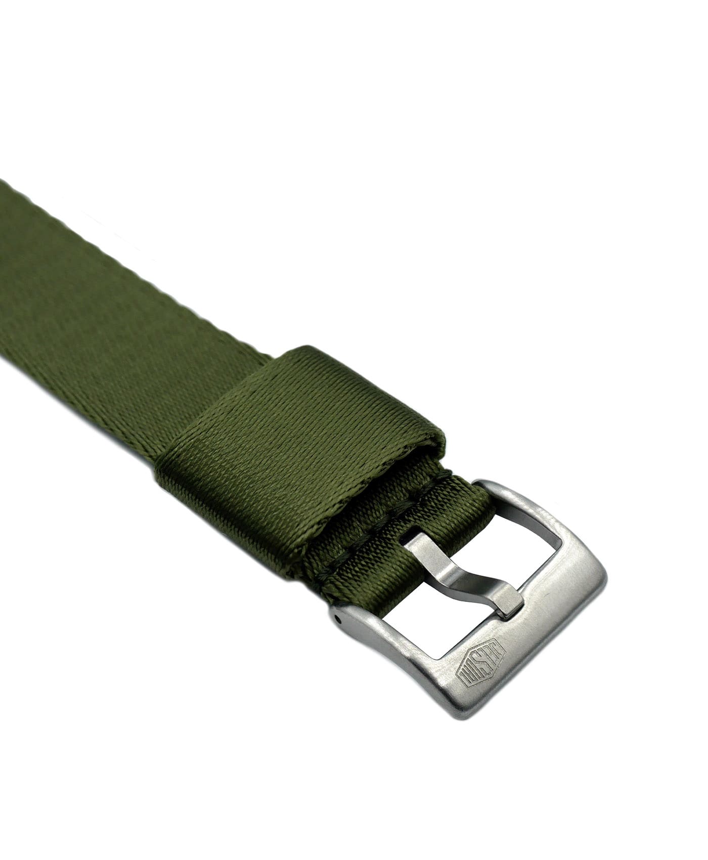 Jelsdal - Vintage Military Single Pass Nato Strap -Green-buckle-min