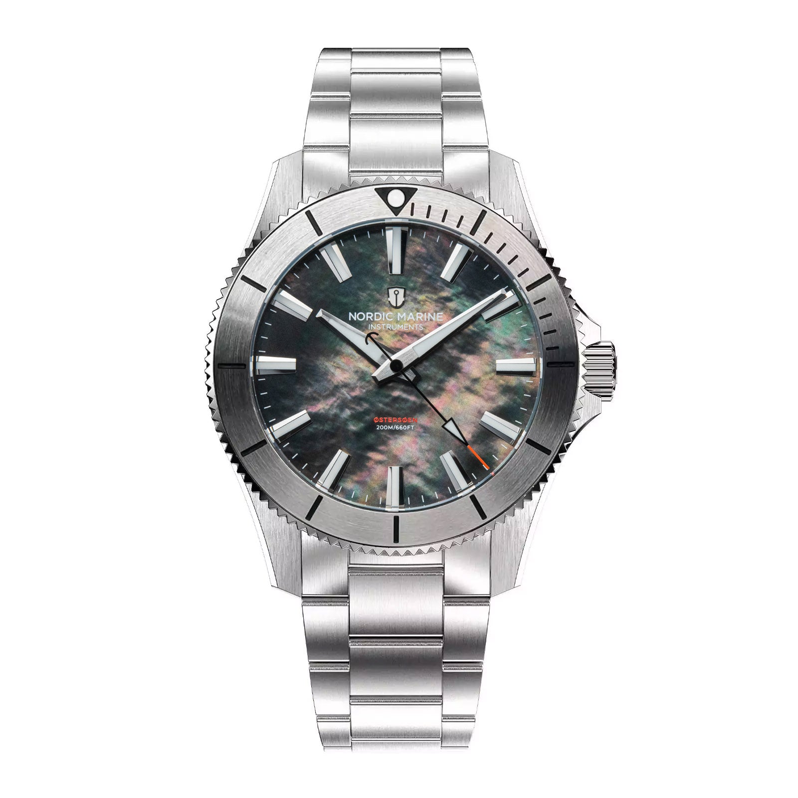 Nordic-Marine-Instruments-Ostersoen-Mork Mother of pearl dial watch