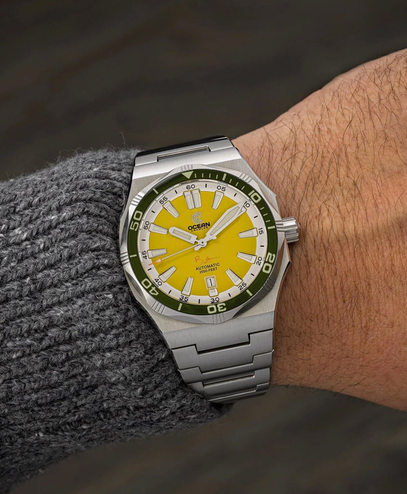Ocean Crawler Bolt - Yellow - wrist shot