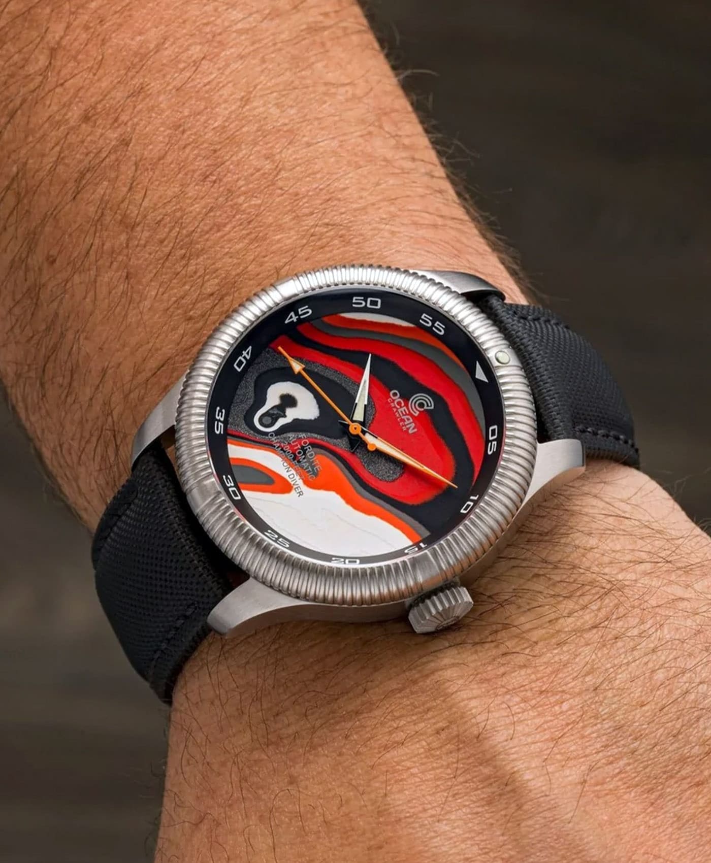 Ocean Crawler Champion Diver - Fordite - Type B - Wrist shot-min