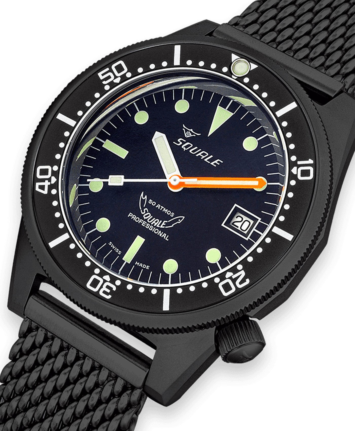 Squale-1521 Series-026-A-Sandblasted-PVD-Mesh-CloseUp