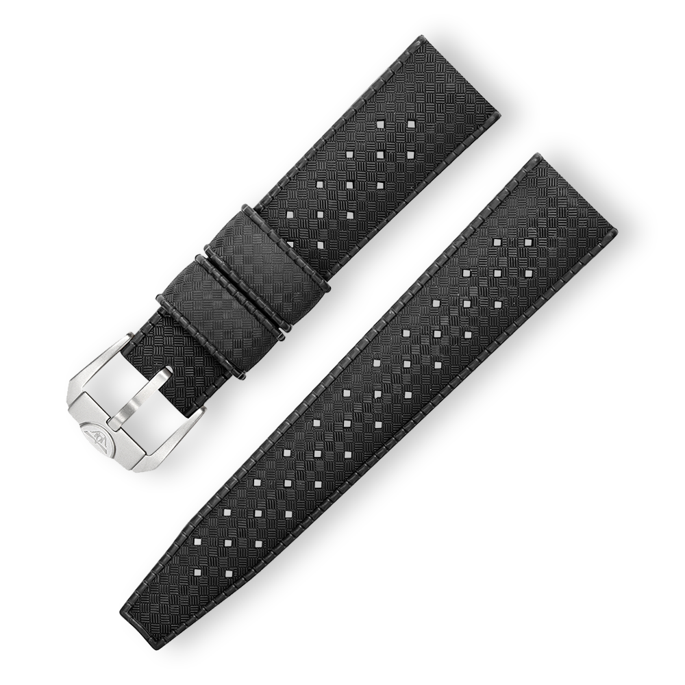 Squale - Homage Tropic Rubber Watch Strap - Black