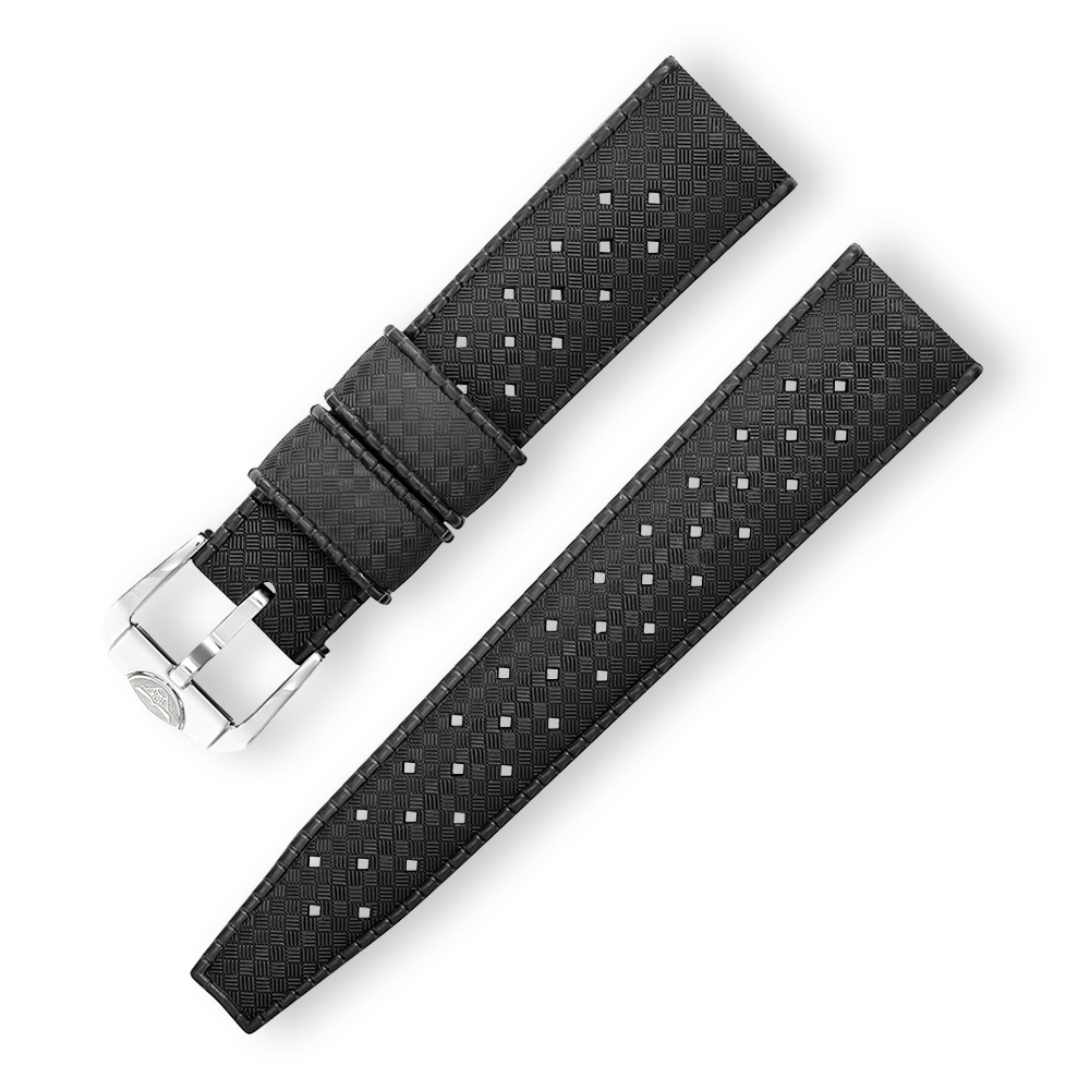 Squale - Homage Tropic Rubber Watch Strap - Black