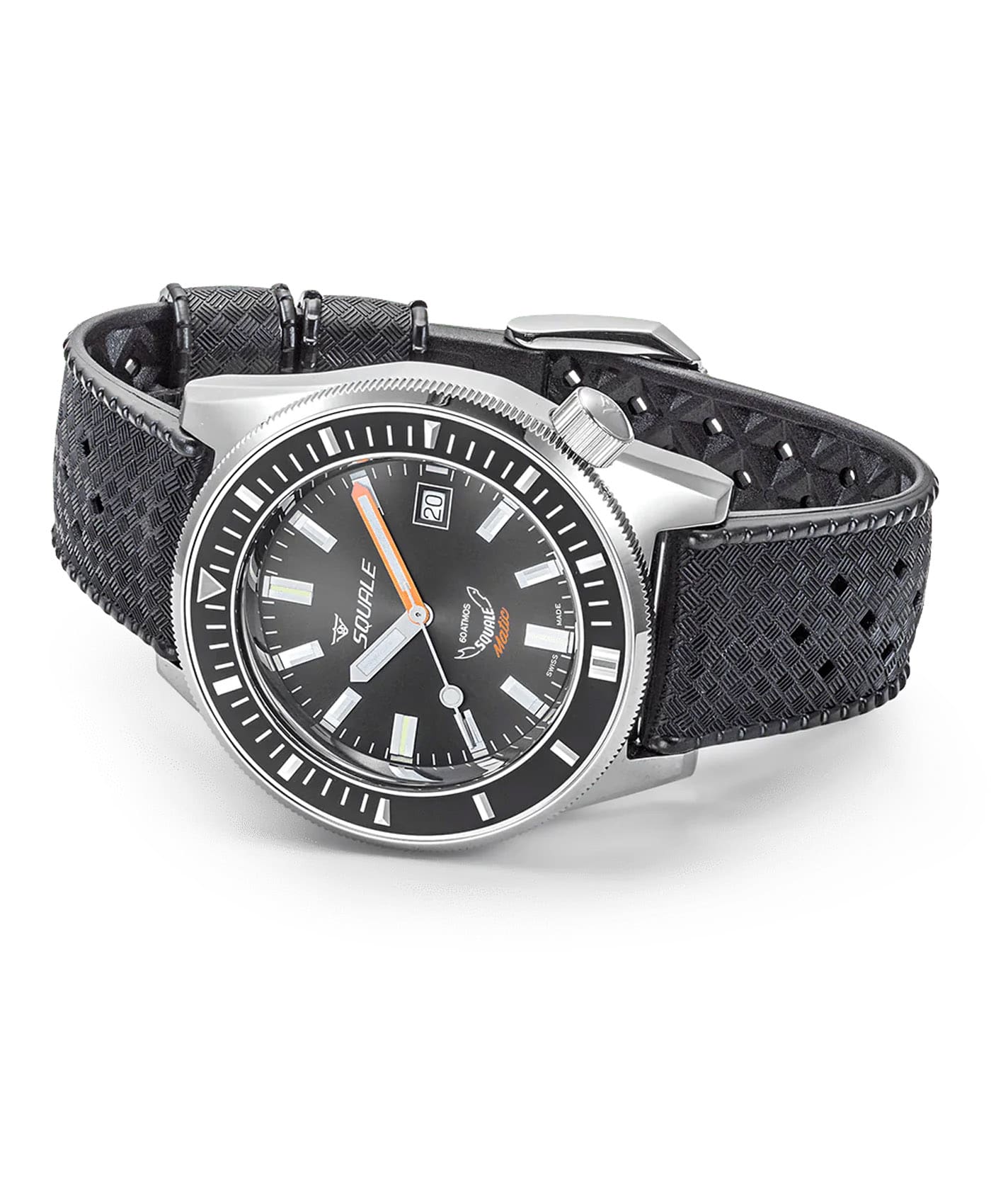 Squale - Matic - Grey 60 - ATM - Rubber Strap-full-min