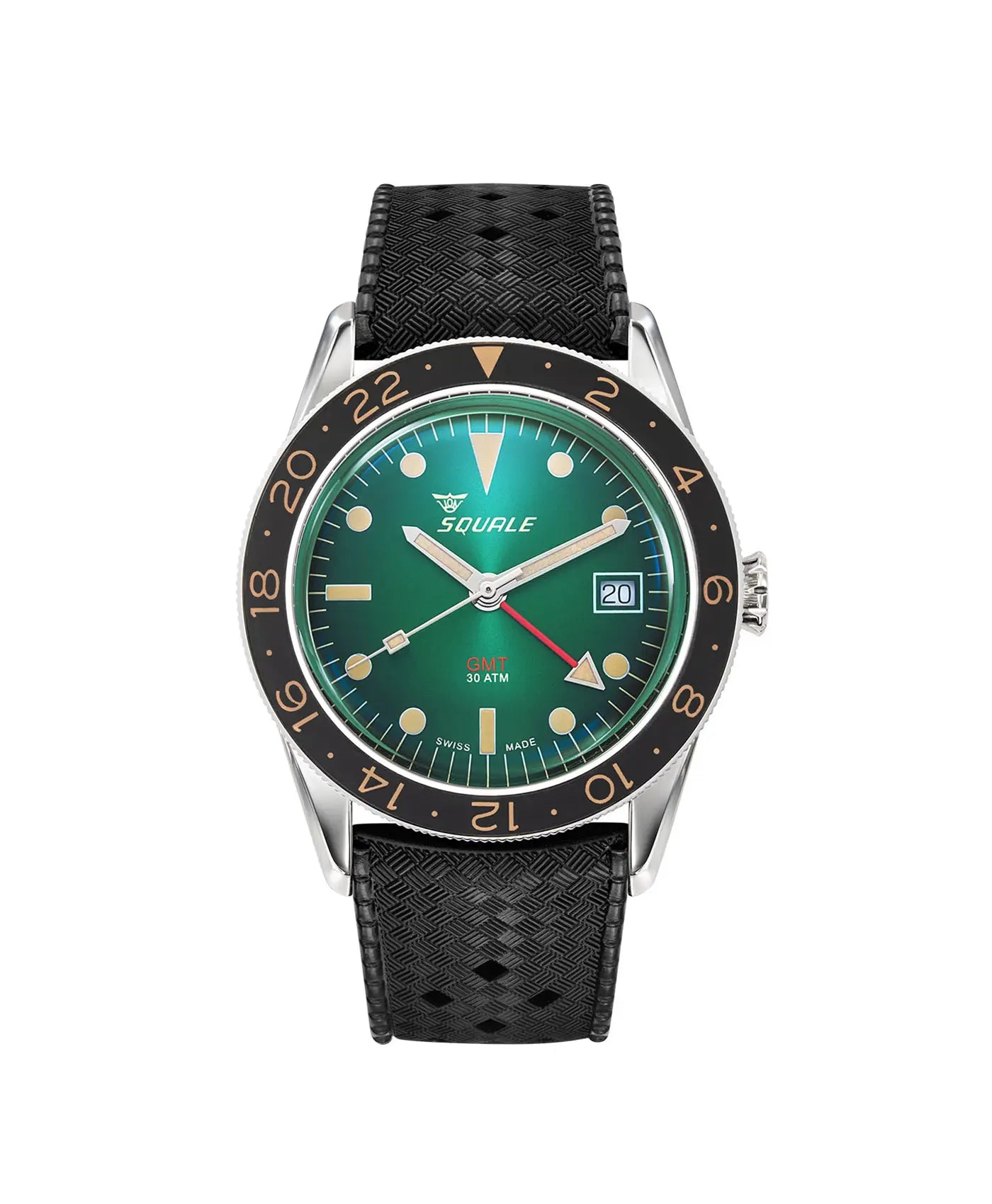 Squale – SUB 39 – GMT Vintage – Green – Rubber Strap