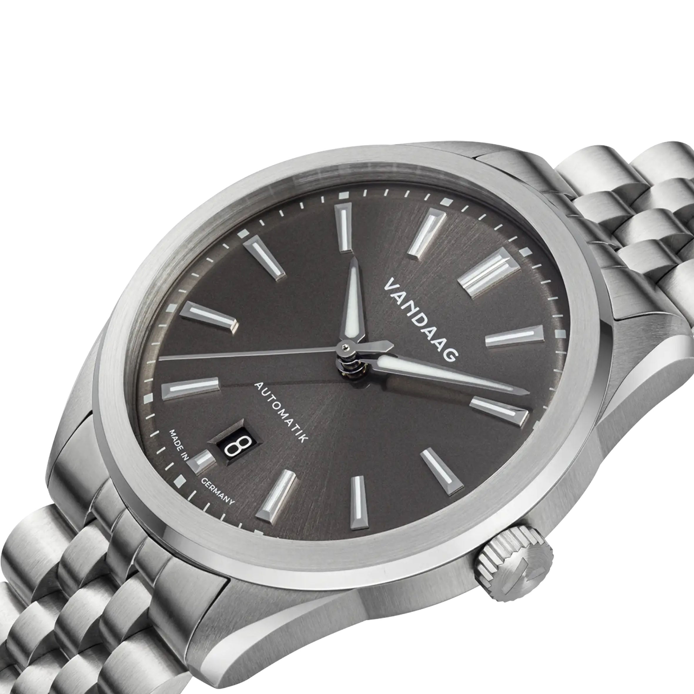 Vandaag - Baas - Balance - Steel Bracelet - Grey Date - close up