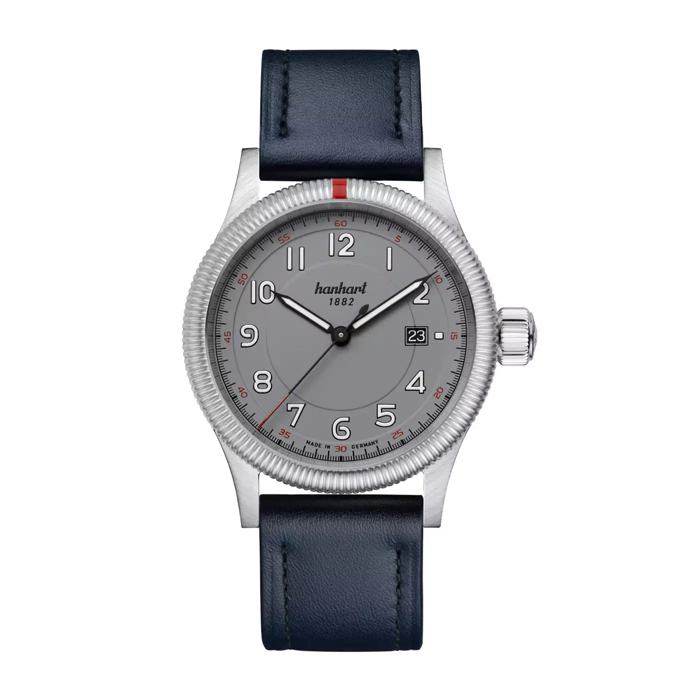 hanhart-pioneer-one-grey-42-mm-blue-leather