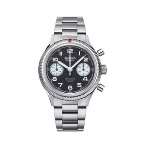 Hanhart - 417 ES 1954 Flyback Reverse Panda - 39 mm - Edelstahlarmband