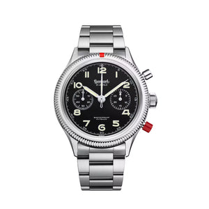 Hanhart - 417  ES Heritage Flyback - 42 mm - Edelstahlarmband