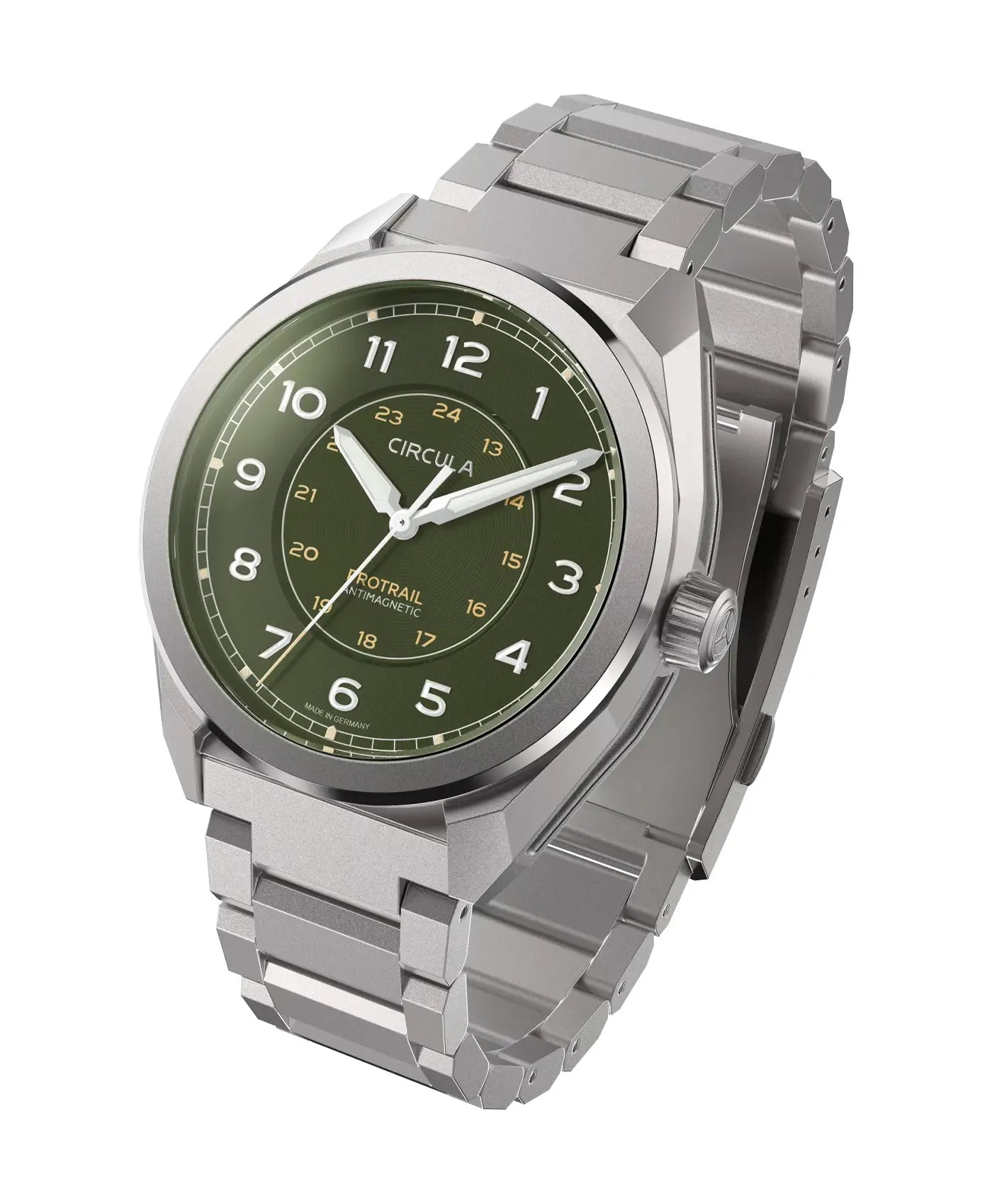 Circula ProTrail Green - steel bracelet front