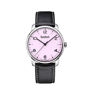 Hanhart - PIONEER Silva - Rosé - 38.5 mm - Schwarzes Leder