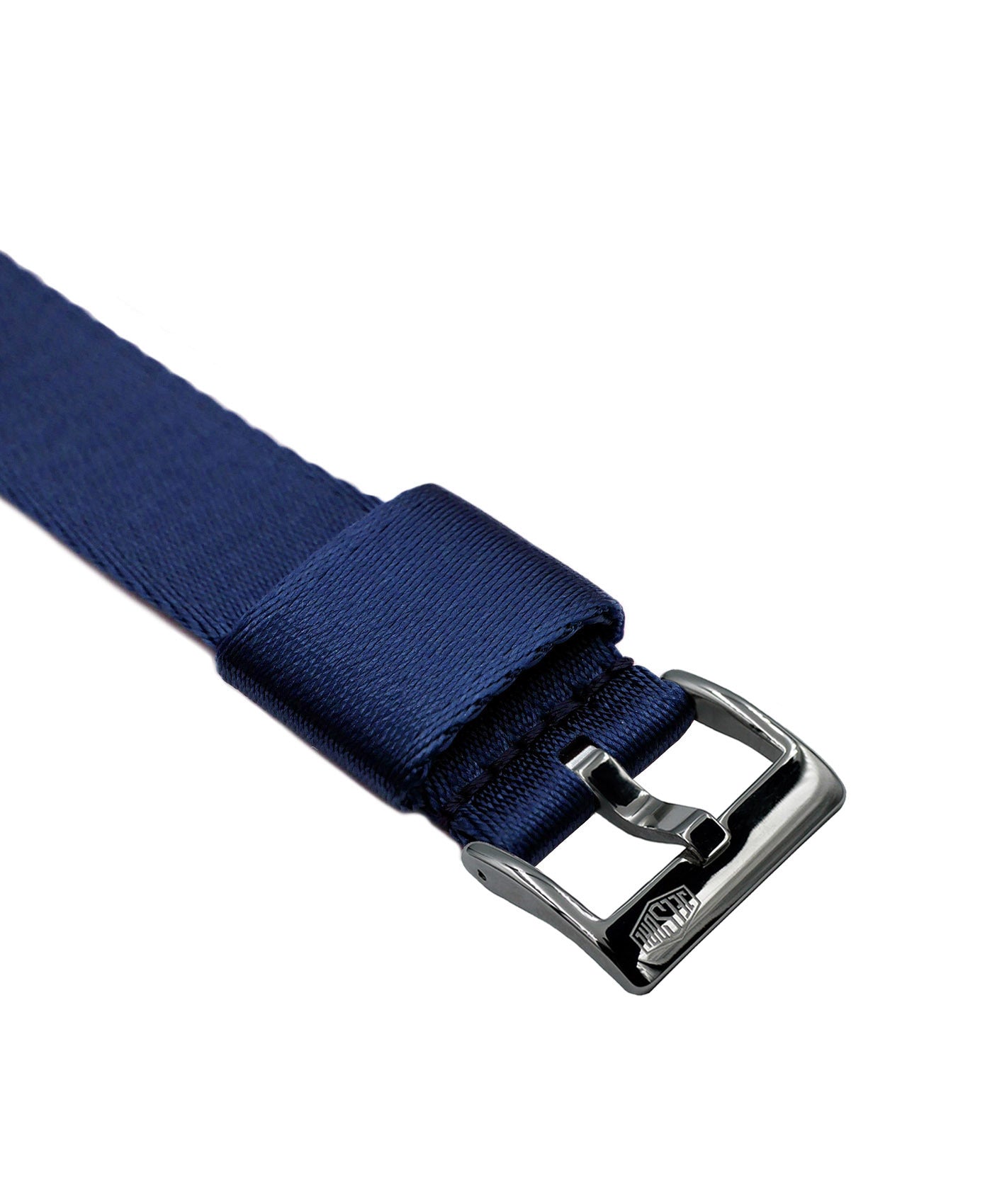 Jelsdal - Vintage Military Single Pass Nato Strap -Blue-Polished buckle