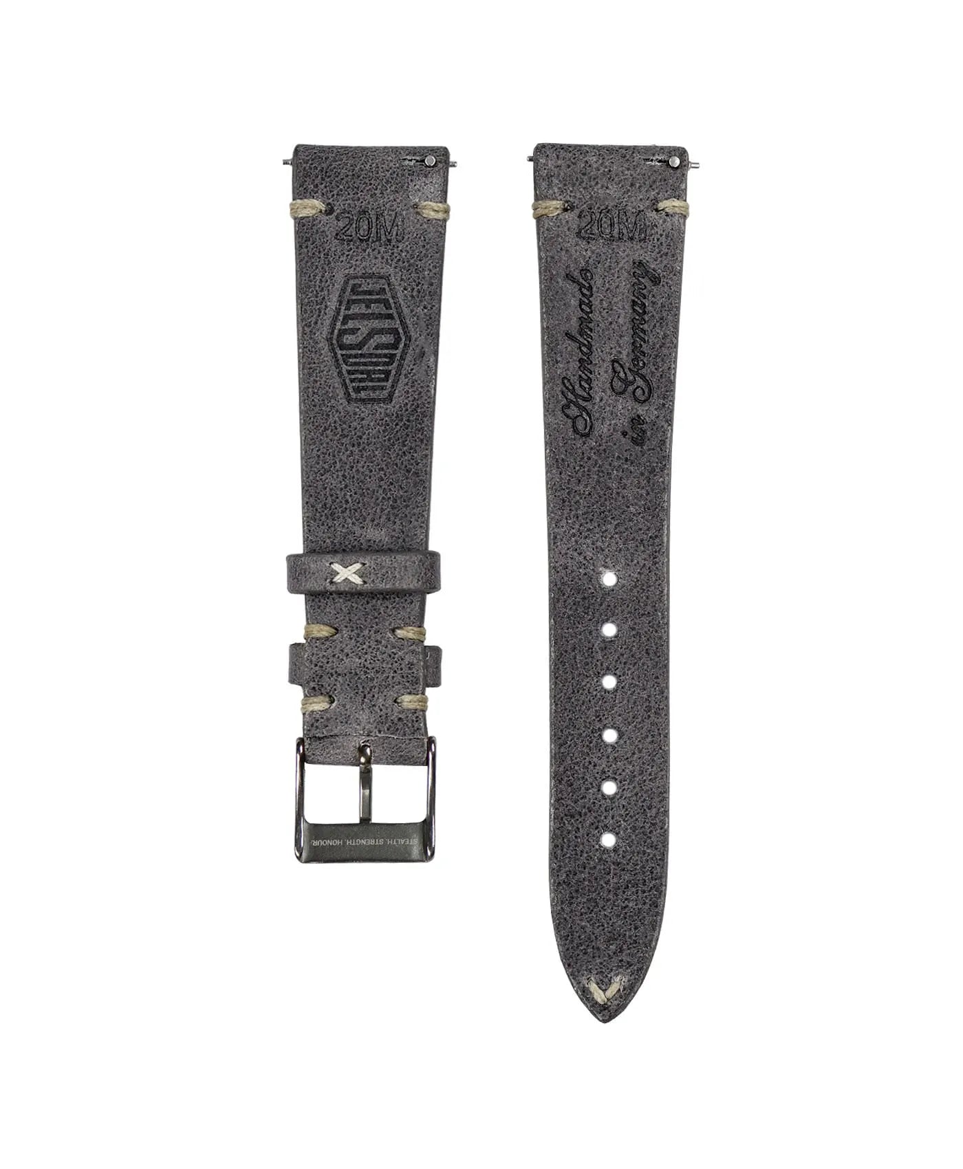 Jelsdal - Vintageleder Uhrarmband - Dunkelgrau