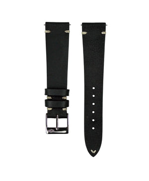 Jelsdal - Vintageleder Uhrarmband - Schwarz