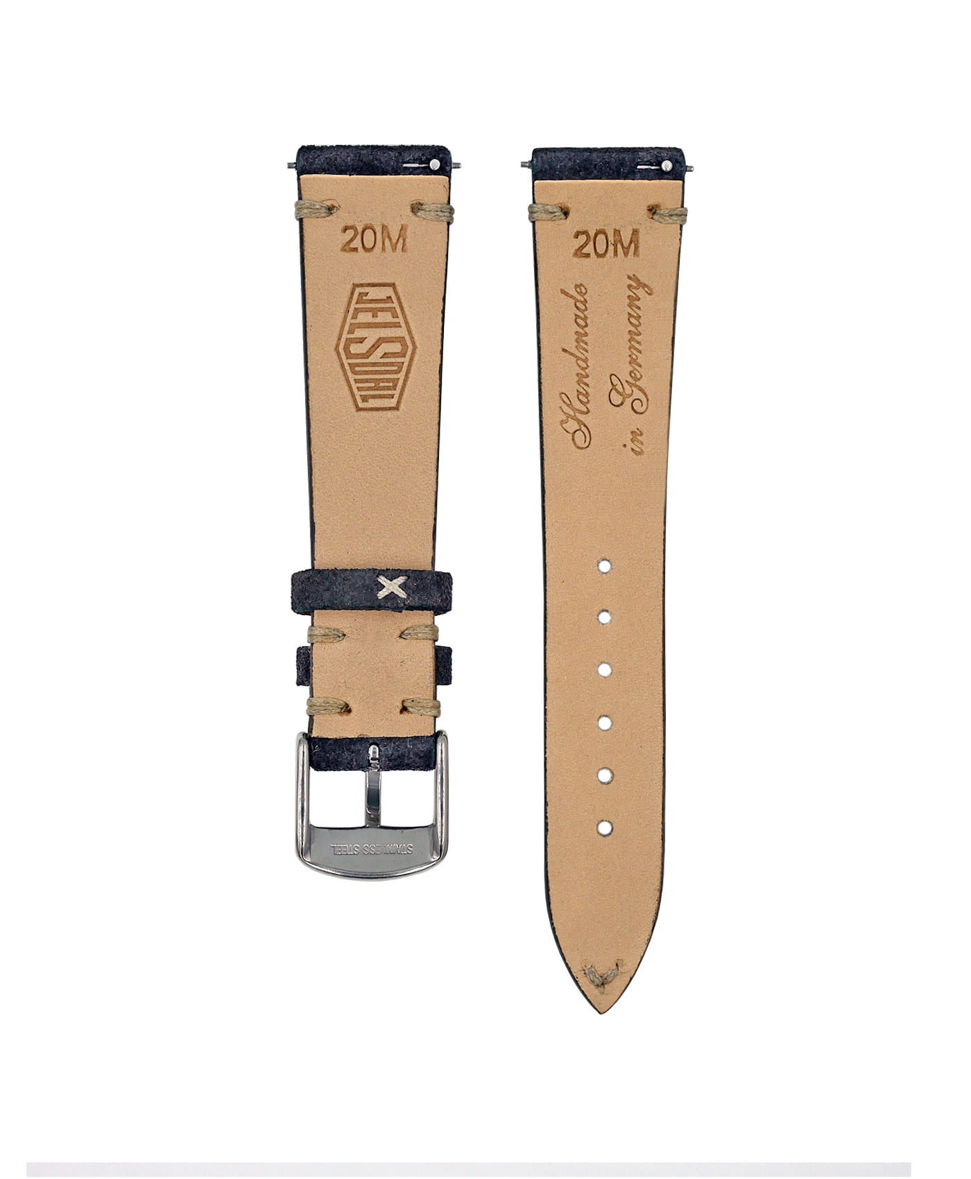 Jelsdal_Vintage Suede-Watch Strap-Dark Grey-back-min