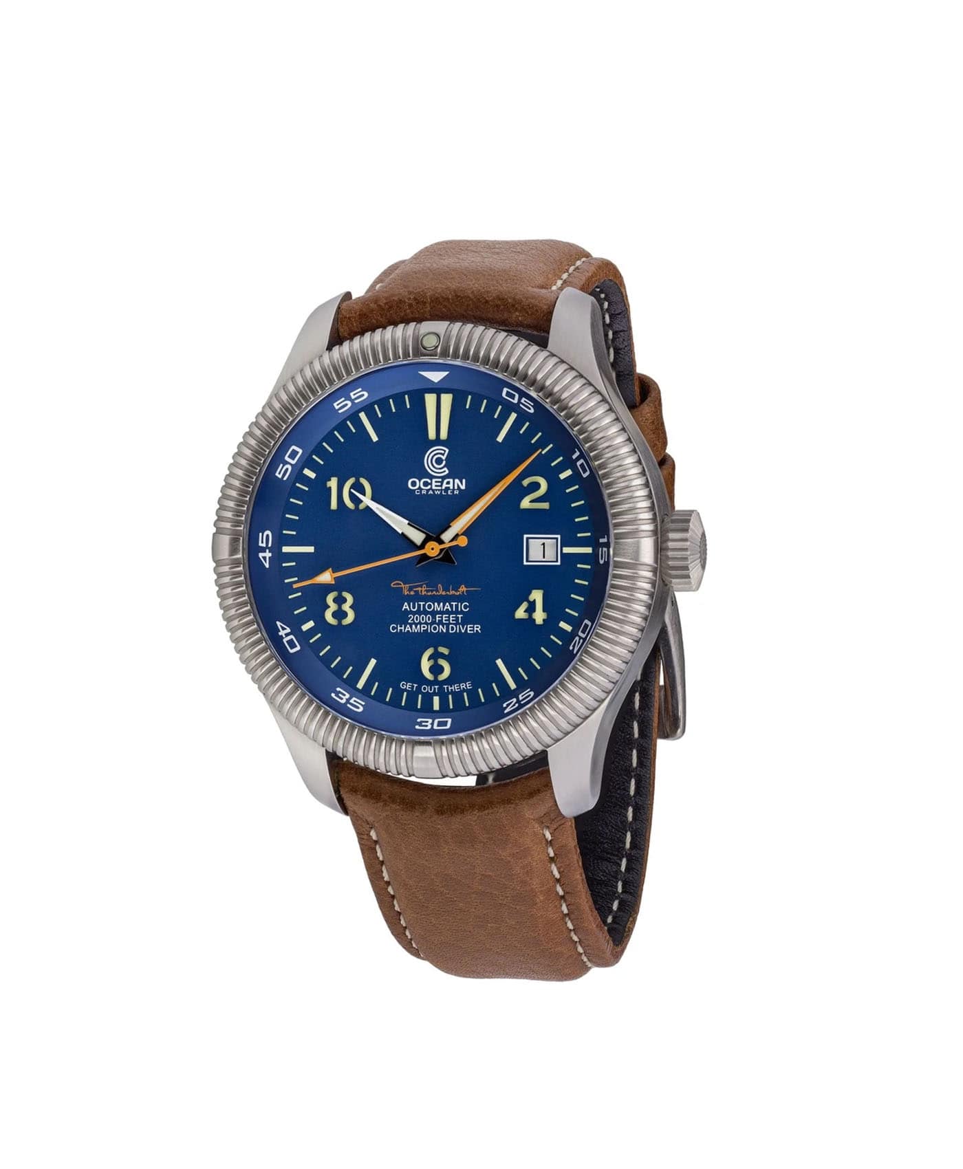 Ocean Crawler Champion Diver - Blue V2 - Leather strap