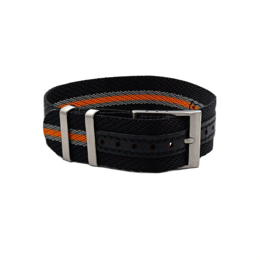 Premium Adjustable Single-Pass Nylon Strap – Black-Orange