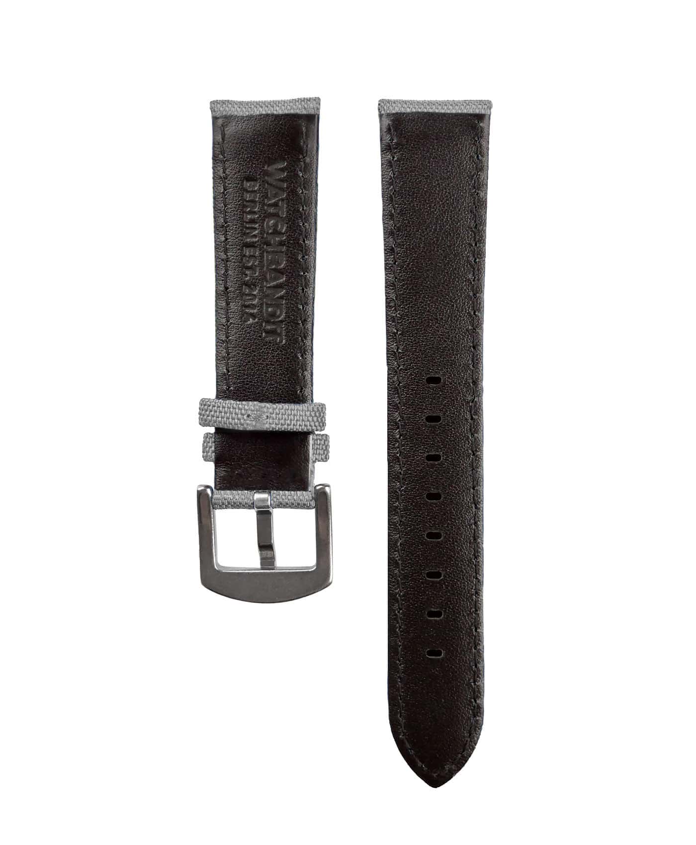 Premium Sailcloth watch strap light grey WB Original back