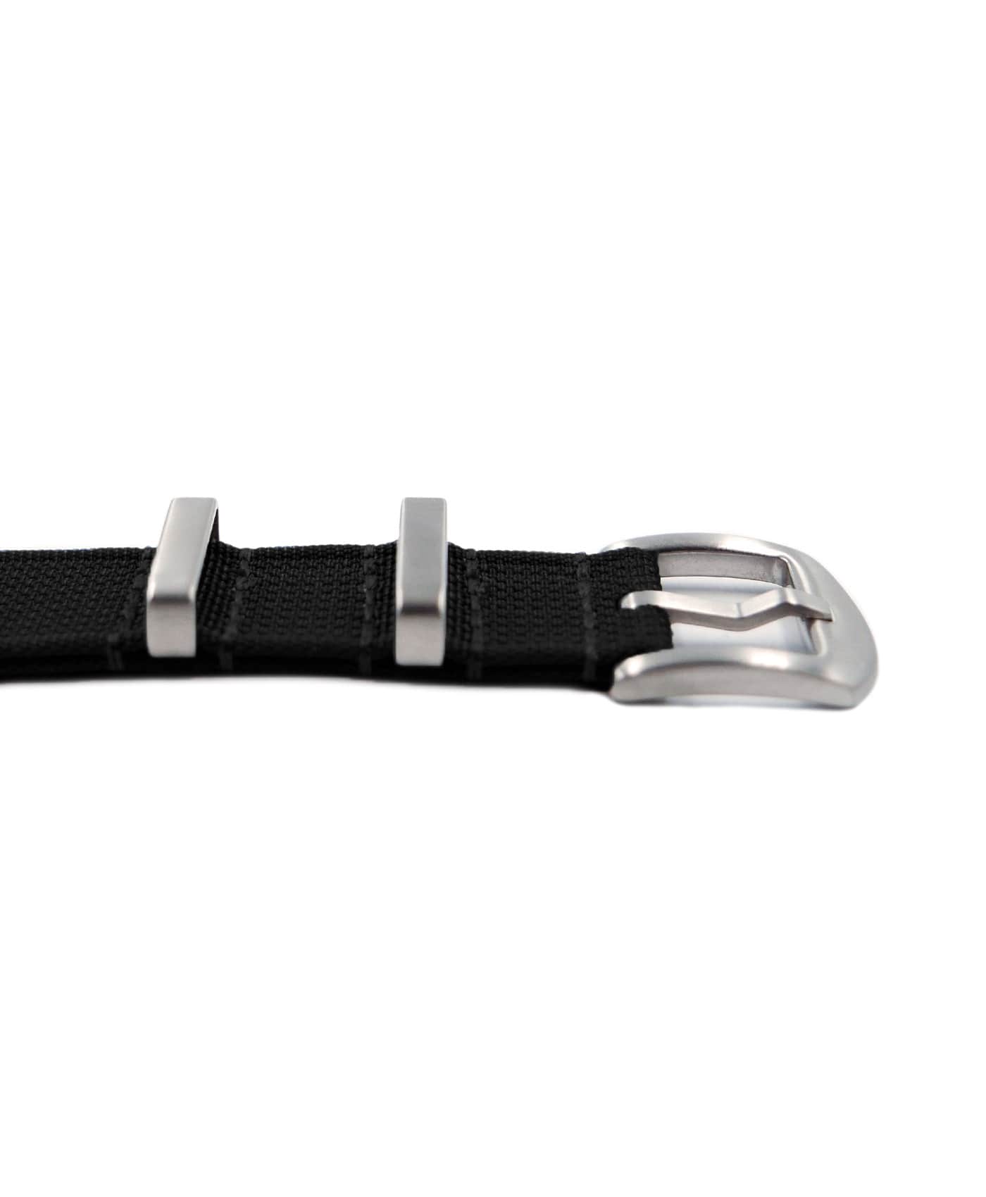Ripped Nato Strap - Black - Buckle-min
