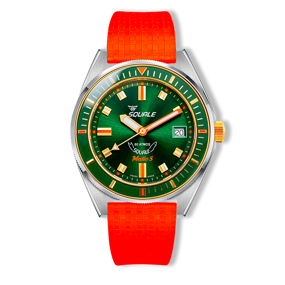 Squale - Matic S - Grün Zweifarbig - Mosaik Kautschuk - MATICGGRGR.MROR