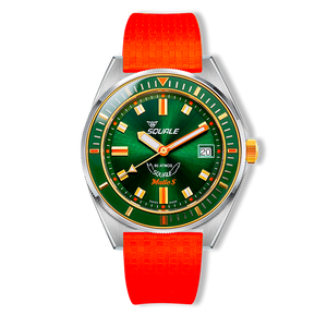 Squale - Matic S - Grün Zweifarbig - Mosaik Kautschuk - MATICGGRGR.MROR