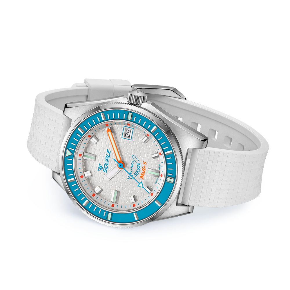 Squale - Matic S White Mosaic Rubber - REFMATICLBWT.MRWT