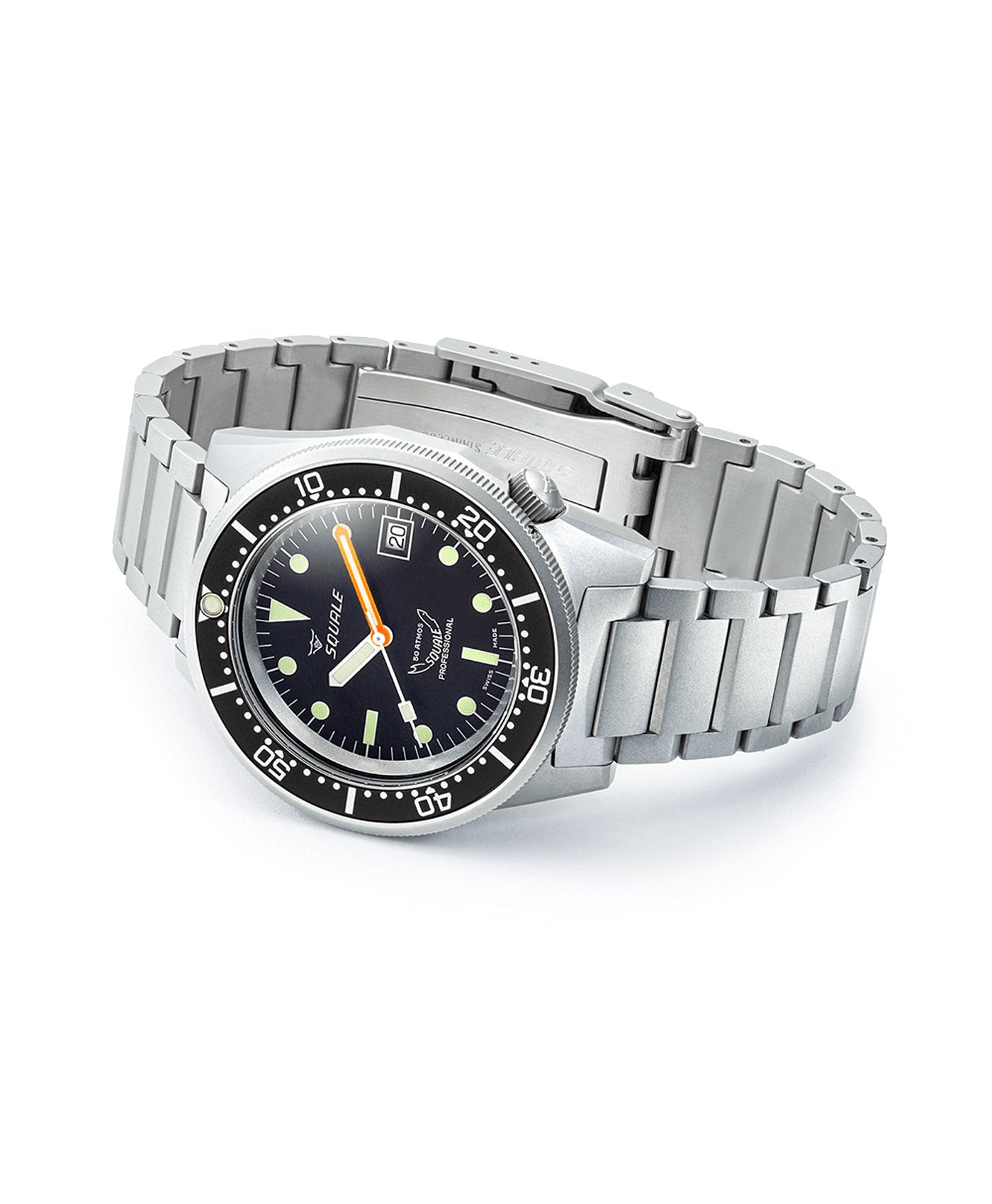 Squale - 1521 Black - Blasted - Bracelet - 1521BKBL.SQ20S - 2