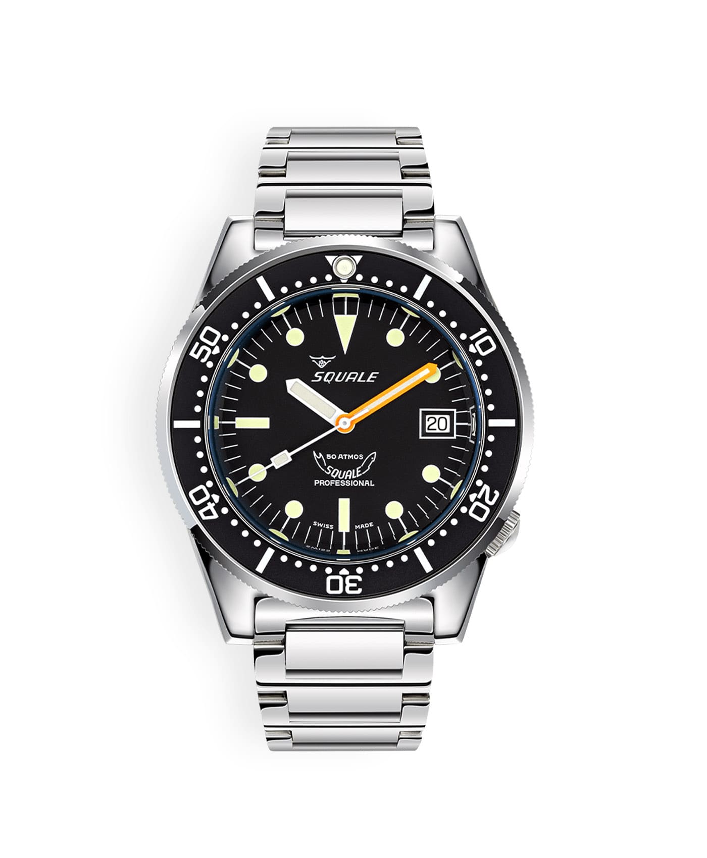 Squale - 1521 Black Classic - Polished - Bracelet - 1521CL.SQ20L-min