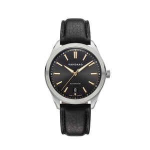 Vandaag - Baas - Gold-Kraft - Lederarmband - Schwarzes Datum
