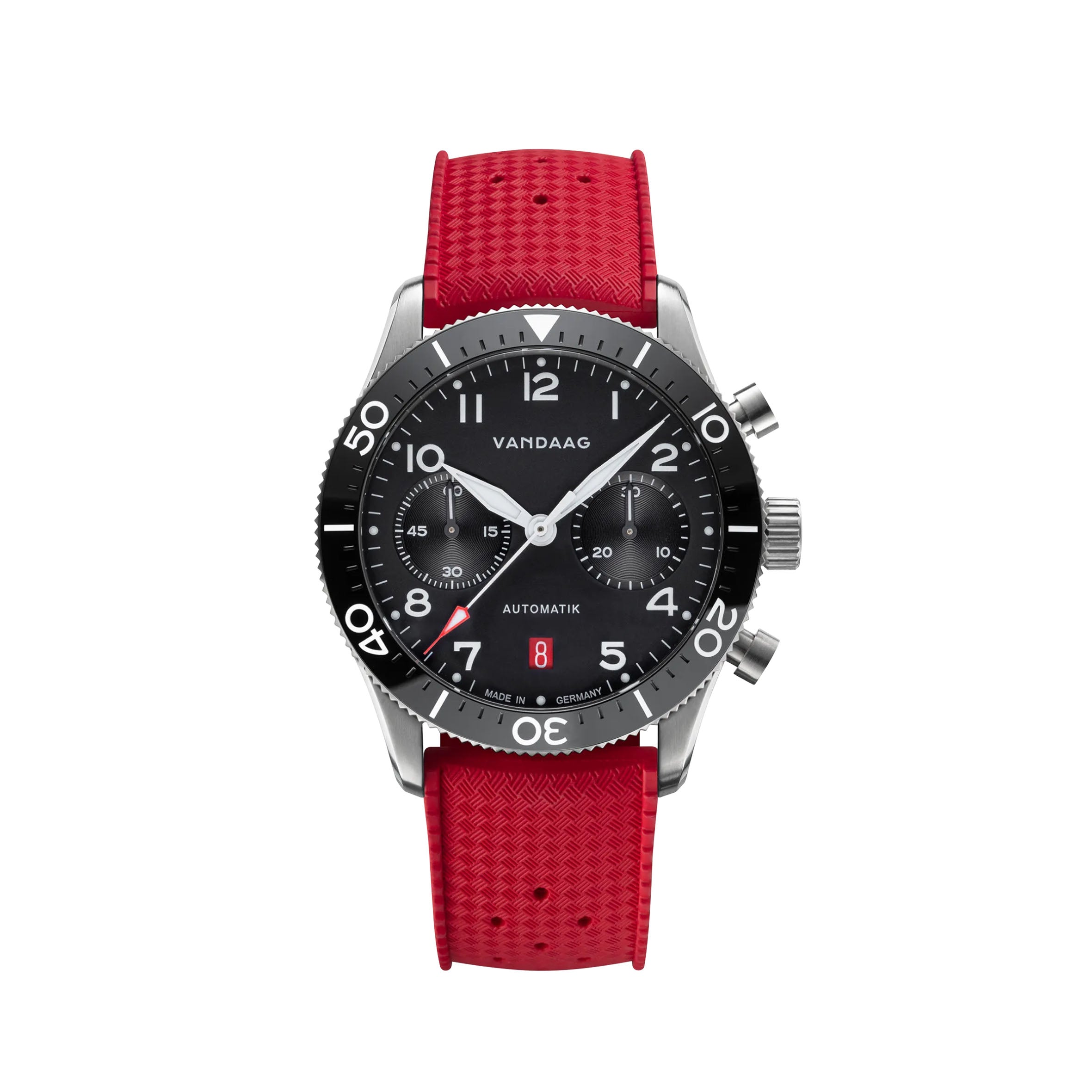 Vandaag - Schallmauer Automatik - Black - Red Rubber Strap