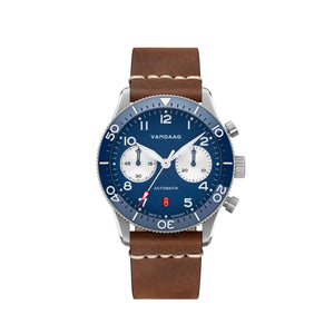 Vandaag - Schallmauer Automatik - Reverse Panda Blue - Tweede Pelle Lederarmband