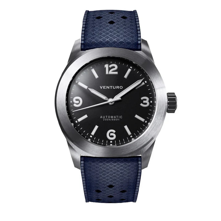 Venturo - ​Field Watch 3 - Schwarz - Edelstahl- & Kautschukarmband
