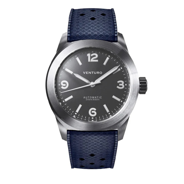 Venturo - ​Field Watch 3 - Grau - Edelstahl- & Kautschukarmband