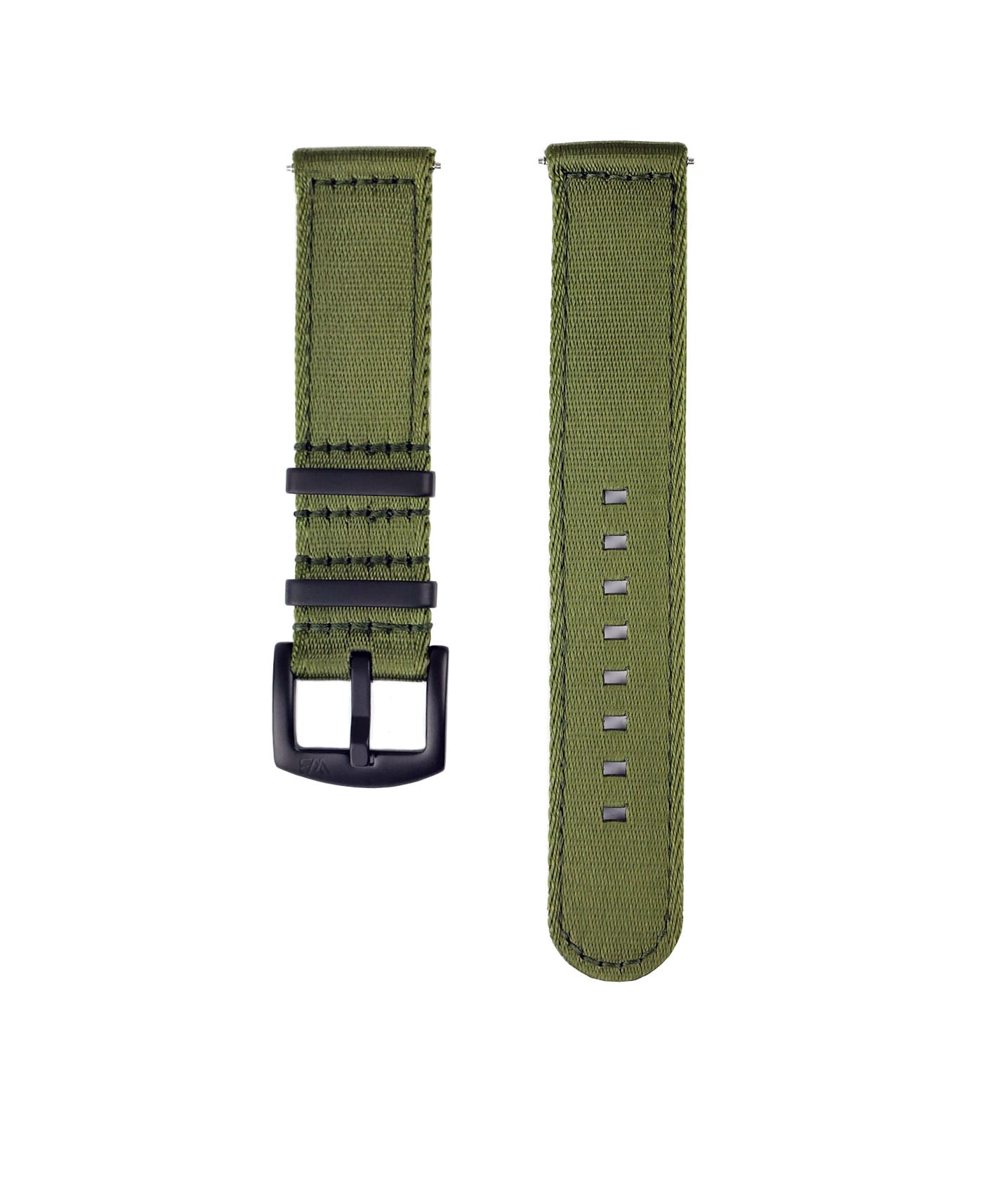WB_Two_Piece_Nato_strap_green_black_PVD_front