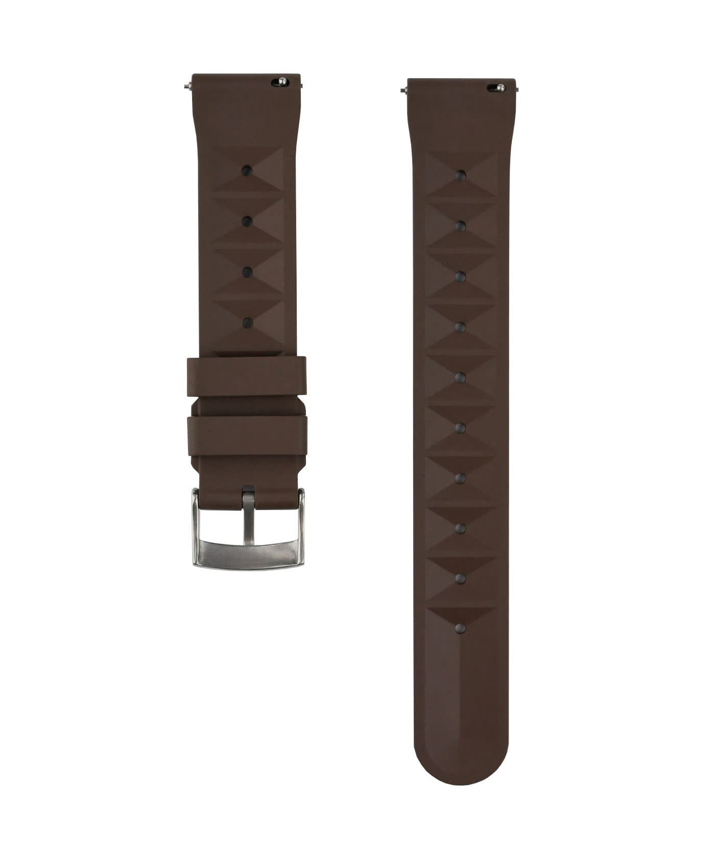 Waffle Rubber watch strap_Brown_Back