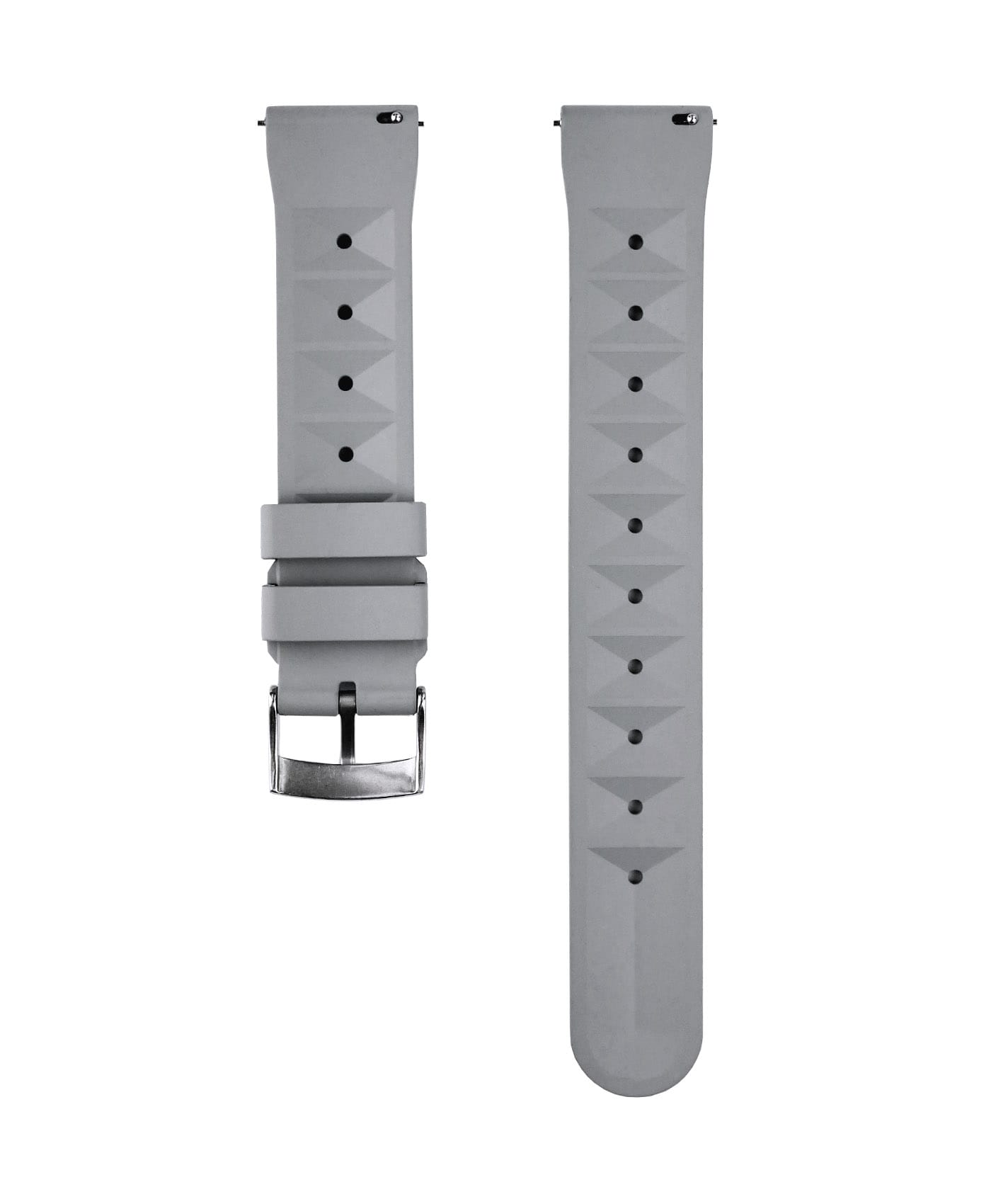 Waffle Rubber watch strap_Grey_Back