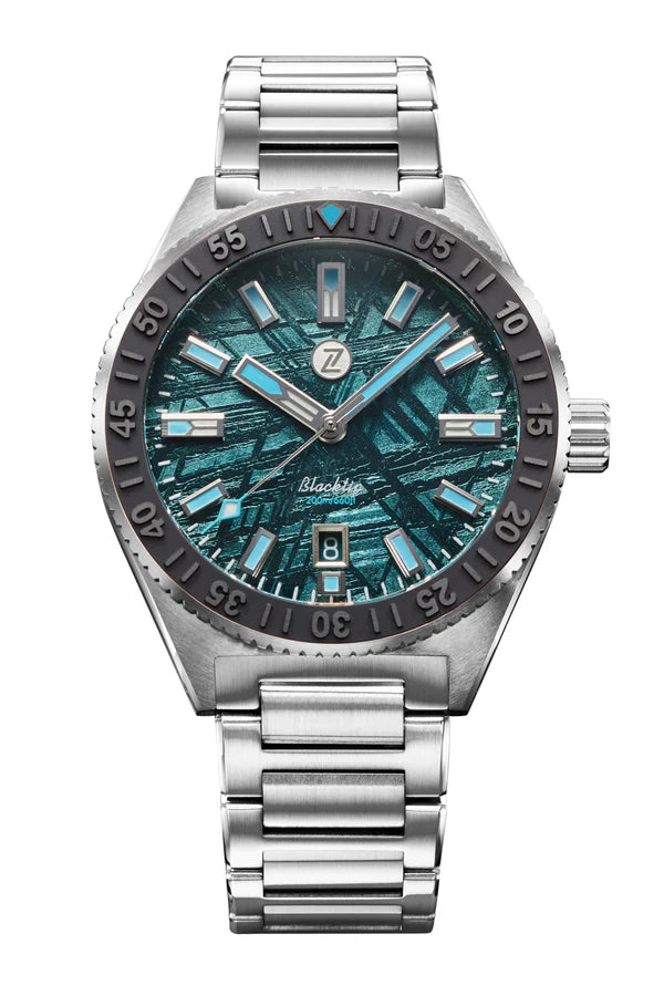 Zelos - Blacktip 41mm SS - Teal Meteorite