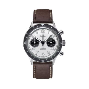 Hanhart - 415 ES Panda - 39 mm - Dunkelbraunes Leder