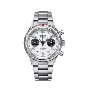 Hanhart - 417 ES 1954 Flyback Panda - 39 mm - Edelstahlarmband