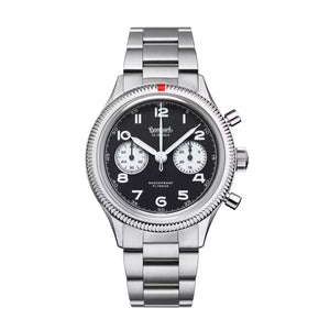 Hanhart - 417 ES Flyback Reverse Panda - 42 mm - Edelstahlarmband
