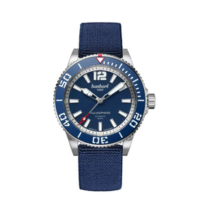 Hanhart - AQUASPHERE FreeFall Blue - 42 mm - Hook Strap™-Textilband
