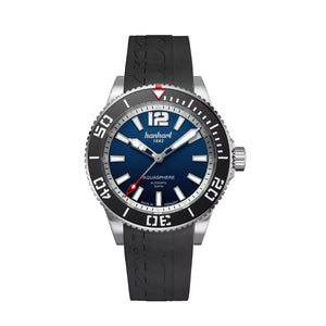 Hanhart - AQUASPHERE Ocean Face - Schwarze Lünette - 42 mm - Kautschukarmband