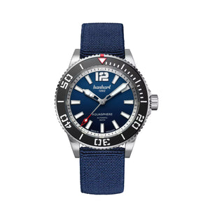 Hanhart - AQUASPHERE Ocean Face - Schwarze Lünette - 42 mm - Hook Strap™-Textilband
