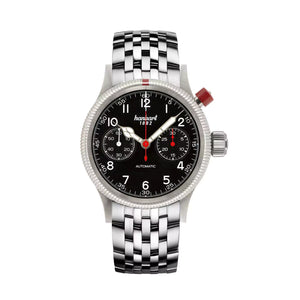 Hanhart - PIONEER Mk I - Schwarz - 40 mm - Edelstahlarmband