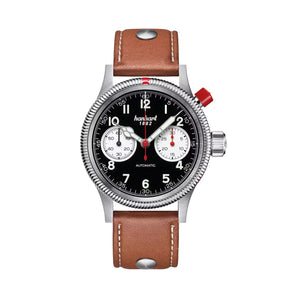 Hanhart - PIONEER Mk I - Reverse Panda - 40 mm - Hellbraunes Leder