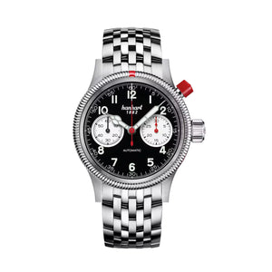 Hanhart - PIONEER Mk I - Reverse Panda - 40 mm - Edelstahlarmband