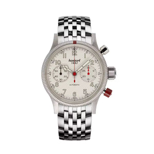 Hanhart - PIONEER Mk II - Antikweiss - 40 mm - Edelstahlarmband